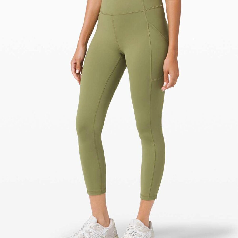 Lululemon Bronze Green Invigorate 25" Tight - Size 2